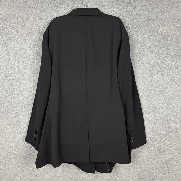 Bar III Women's Plus Size 3X Notched-Collar One-Button Blazer Jacket In Black - Picture 5 of 14